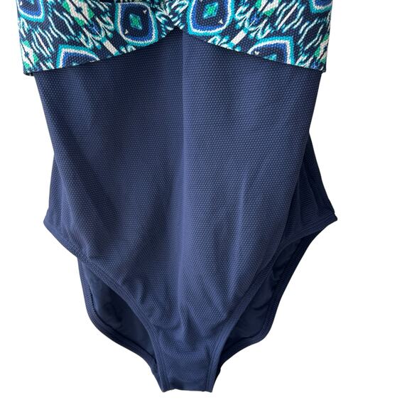 TOMMY BAHAMA One-Piece Swimsuit Size 10 Island Cays Ikat High Neck - Picture 5 of 11